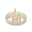 Feyarl Crystal Jewelry Tray Cosmetic Organizer Round Tray Mirrored Decorative Trays for Perfume Bottles, 25cm