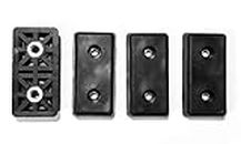 4 Extra Large Rectangular Rubber Feet Bumpers - .590 H X 3.000 L X 1.510 W - Made in USA