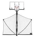 Silverback Basketball Yard Guard Defensive Net System Rebounder with Foldable Net and Arms into Pole , White/Black, Large