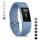 Meliya Bands Compatible with Fitbit Charge 2, Classic & Special Edition Replacement Bands for Fitbit Charge 2 Women Men (Large, Sapphire Blue)