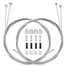 4PCS Bike Brake Cable Gear Shifter Cable Wire Set, Universal Standard Bicycle Brake Cable, Professional Bicycle brake line for Mountain and MTB Bike with Free Cable Cap End Crimps Accessories 2M
