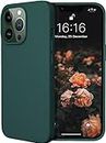 LOXXO® Microfiber Candy Case Compatible for iPhone 13 Pro 6.1 Inch Shockproof Slim Back Cover Liquid Silicone Case - Forest Green