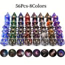 56pcs Galaxy Style Dnd Dice Set, With D4 D6 D8 D10 D12 D12d20 Multi Face Dice For Trpg Dragon And Dungeon Board Game, Creative Game Dices, Gaming Gift!