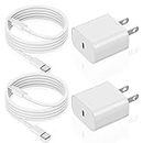 Jeenek 2Pack iPhone Fast Charger[Apple MFi Certified],20W iPhone Fast Charger USB C Wall Charger Block with USB C to Lightning Cable 6ft Compatible with iPhone 14 Plus/13 Pro Max/12/11/Mini/XS/8,iPad