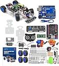 OSOYOO Robot Rc Smart Car DIY Kit for Arduino to Build for Adults, Teens with Servo Power Steering Motor, Wifi, Bluetooth, Code Programmable Compatible with Arduino UNO