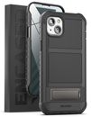 iPhone 14 Case with Kickstand, Protective Built-in Screen Protector Case