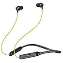 pTron Tangent Duo Bluetooth 5.2 Wireless in-Ear Headphones, 13mm Driver, Deep Bass, HD Calls, Fast Charging Type-C Wireless Neckband, Dual Pairing,Voice Assist & IPX4 Water Resistant(Neon Green/Black)