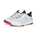 Puma Fusion Pro Men's Golf Shoes, 23 Fall/Winter Colors: Puma White/Puma Navy/for All Time Red (377041) (06), 25.5 cm