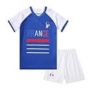 dreamecho France Blue Sports Soccer Football Boys Kids Youth Jersey Shirt Kit Shorts Set (Age 10-12 Yr)
