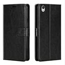 ClickAway Leather Finish Flip Cover for Vivo Y51L 2016 Old Edition |Inside Pockets & Inbuilt Stand | Wallet Style Back Case | Magnet Closure (Black) (Please Check Your Phone Model Before Buying