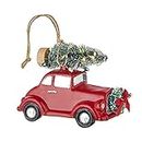 RAZ Imports 2022 Countryside Christmas 4.75" Lighted Red Vintage Car Ornament
