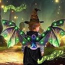 VATOS Electric Green Dragon Wings with LED Lights - Moving Dragon Wings with Music for Boys Man to Cosplay Dress Up