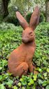 Coniglio seduto in ghisa - Ornamento statua giardino esterno - altezza 40 cm