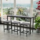 Modern Design Kitchen Dining Table Set with 3 Stools