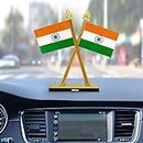 VOILA Indian Flag Tiranga Cross Design Stand Double Sided Flag for Table Car Dashboard Home Decor