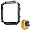Fitbit Blaze Frame Black, AISPORTS Fitbit Blaze Accessory Frame Stainless Steel Metal Watch Frame Holder Shell Replacement Housing Protective Case Cover for Fitbit Blaze Smart Watch