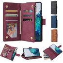 Zip Wallet Case Leather Flip Cover For Samsung S23 Ultra S24 S22 S20 FE S21 A55