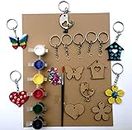 The Brown Box MDF Cut-Out Key Chain Making Kit for Kids,Art and Craft for Kids Ages 4-6, 6-8, 8-12,Hobby kit,Gifts for Boys and Girls, DIY Activity Kit,Birthday Return Gift.