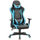 Yaheetech Video Gaming Chairs Ergonomics Computer Game Chair Functional Racing Office Chair High Back Gamer Chairs with Headrest and Lumbar Support, Neon Blue