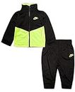 Nike Boy`s Zip Track Jacket & Jogger Pants Set, Black(66f192-ke4)/Volt, 7 Years