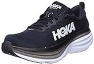 HOKA Womens Sneaker, Black/White, 8 US
