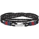 Tommy Hilfiger Jewelry Men's Leather Bracelet Black - 2700534