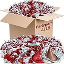 Hershey's Kisses Bulk, 4.2 Lbs Individually Wrapped Milk Chocolate Kisses in Red and Silver Foil Wrap, Bulk Candy for Ester Egg, Easter Basket, Dessert Buffet, Candy Dish, Office Candy Bowl, Goodie Bag