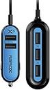 RapidX X5 Car Charger with 5 USB Ports for iPhone and Android Blue