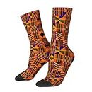 YPTBST Unisex Novelty Crew Socks 1 Pair Casual 3D Printed Leisure Daily Wear Sock for Adults Boys Girls Sports, Kente, One size