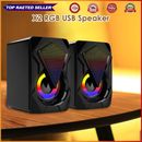 X2 RGB Computer Speakers USB Powered 3Wx2 Bass Speakers for Desktop Laptop PC