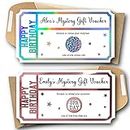 Personalised Metallic Mystery Birthday Gift Voucher - Surprise Scratch Card Coupon Ticket With Envelope | Unique Gifts For Friends Family Wife Husband Boyfriend Girlfriend
