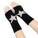 YAMEIZE Y2K Fingerless Star Printed Knitted - Gloves for Women Men Autumn Winter Warm Gloves Clothes Knitted Outdoor Driving