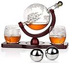 Gifts for Men Dad, Whiskey Decanter Globe Set with Ball & Glasses, Anniversary Birthday Gifts for Him Husband Boyfriend Brother, Unique Christmas Gifts for Bourbon Scotch Liquor Vodka, Cool Stuff