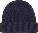 NOTWILD Beanie for Kids Stretchy Childrens Hat with Turn Up Headwear for Boys and Girls Double Layer for Winter Season New Born Baby to 14 Year Old (13-14 Years) (Navy Blue)