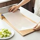 SHIMOYAMA Plastic Disposable Cutting Board, 2 Pack Camping Cutting Mat 24x300cm with Built-in Sliding Cutter, Flexible Placemat for Kitchen, BBQ, Outdoor Picnic