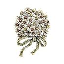 Femmes Vintage Strass Bow Bouquet Broches Fleur Pins Classic Plant Retro Jewelry Exquis Boutique Accessoires Cadeau