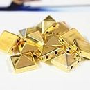 EmbroideryMaterial Pyramid Shape Double Hole Studs for Men/Women Earring, Jewellery Making, Embroidery (10 * 10MM, 50Pieces)