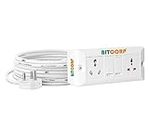 Bitcorp Extension Board 6A 16A 20A Muti Pin 2 Socket 2 Switch (2500W) with Surge Protector 20 Meter Long Cable Cord for Multiple Heavy Duty Home Kitchen Office Outdoor Indoor Appliances (White)