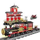 LEYI Classic Train Building Blocks Toys 583 Pieces STEM Learning Toys Construction Toys Building Brick Toys Education Toy Classic Train Station Birthday for Boys and Girls