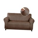  Sofás - Funda sofá para sofás de cuero, asiento de amor suave 01 marrón