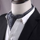 Cravatta uomo Paisley Ascot argento nero e scuro