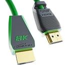 8K HDMI 2.1 Cable, Certified Gamer Edition – 3 m (8K@60Hz, Ultra High Speed/48G for 10K, 8K or Ultra Fast 144 Hz at 4K, Optimal for PS5/Xbox and Gaming PC, Monitor/TV, Green) – CableDirect