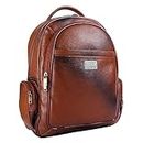 TAURUS Brown Genuine Leather 16 Inch Laptop Backpack Unisex