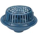 Zurn Elkay Z100-4NH-C-R 15" Cast Iron Roof Drain with Low Silhouette Poly Dome, Roof Sump Receiver, Underdeck Clamp, and 4" No-Hub Outlet