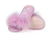 JOJOCOSY Extreme Plush Lady’s Sexy Slip-on Comfortable Slippers Women’s Fluffy Indoor Open-toe Scuff (Victoria Purple, Small)