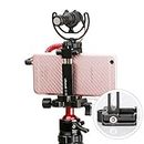 Ulanzi ST-03 Metal Smart Phone Tripod Mount with Cold Shoe Mount and Arca-Style Quick Release Plate for iPhone Xs Xs Max X 8 7 Plus Samsung,Cell Phone Tripod Holder Clip Adapter for Joby GorillaPod