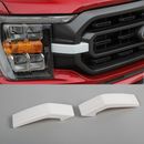 For 2021 2022+ Ford F150 F-150 White Front Bumper Headlight & Grille Cover Trim 