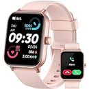 Smart Watch for Men Women with Bluetooth Call,Alexa Built-in,1.8" DIY Dial Fitness Tracker with Heart Rate Sleep Monitor 100 Sports Modes IP68 Waterproof Smartwatch for Android iOS(Pink)