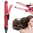 Scholazs 2 in 1 Hair Straightener and Curler Ceramic Plate Hair Curler for Women Hair Straightener for Women Hair Straightener and Curler for Women (Pink) (2 in 1 Hair Straightener and Curler)
