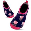 Mabove Enfants Chaussures Aquatiques Garçons Filles Antidérapant Sèche Vite Chaussures d'eau Bébé pour Piscine et Plage(Méduse Rose,8.5/9 UK Child,26/27 EU)